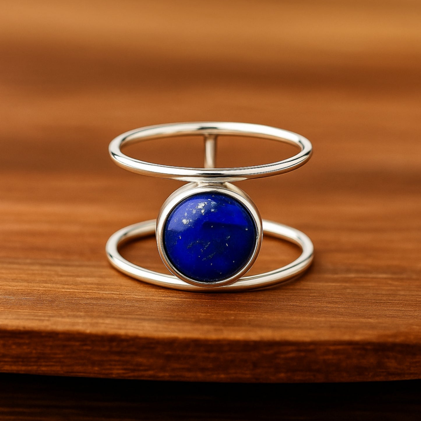 Lapis Lazuli Ring, 925 Solid Silver Ring, Gemstone Ring, Round Lapis Ring