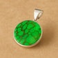 Handcrafted Green Turquoise Silver Pendant – 925 Sterling Silver