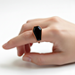 Black Onyx Coffin Statement Ring - Solid Pure Copper Jewelry, Handmade Minimalist Boho Ring